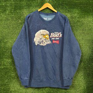 Budweiser This Buds For You Oversized Crewneck Sweater Size Large